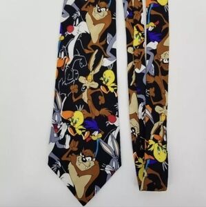 Vintage AMALS* 100% silk LOONEY TUNES BUGS BUNNY TAZ TWEETY neck tie